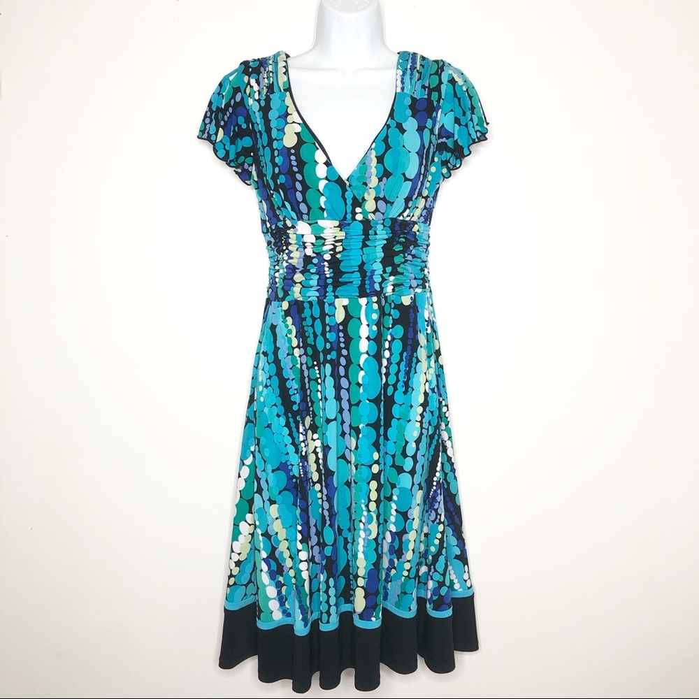 Fit & Flare Dress Polka Dot V Neck NWOT